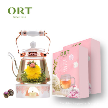 Chinese blooming flowering flower tea made of Green Black Oolong White tea